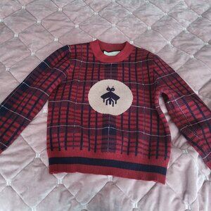 GUCCI Christmas Kids Childrens Plaid Sweater Size 10 100% Cotton
